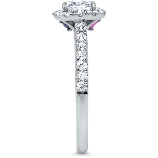 Cushion halo engagement ring