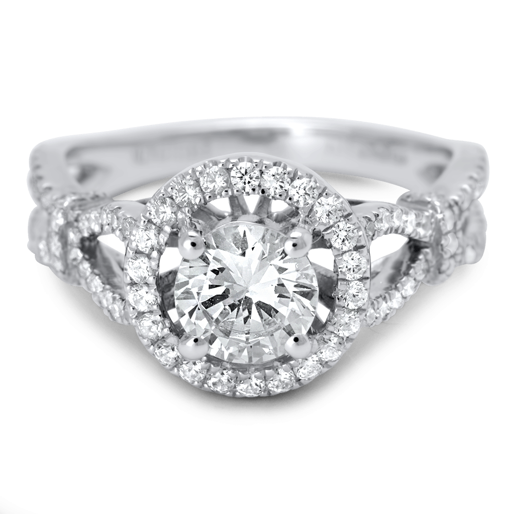 Pave Halo Engagement Ring - Engagestudio